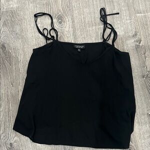 Topshop Black V-Neck Tie-Strap Cami Top